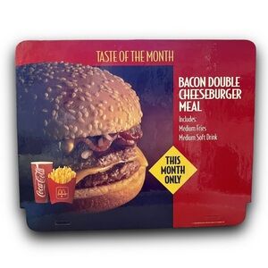 Rare 1993 McDonald's Bacon Double Cheeseburger Meal Vintage Translite Sign